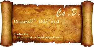 Csipkó Dávid névjegykártya
